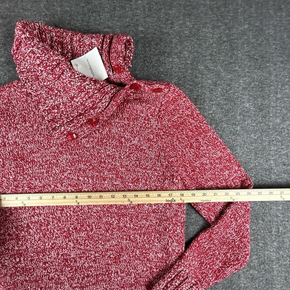 Croft & Barrow Marled Sweater Womens Sz Large Red Turtle Neck Cable Knit NWT - Picture 6 of 10